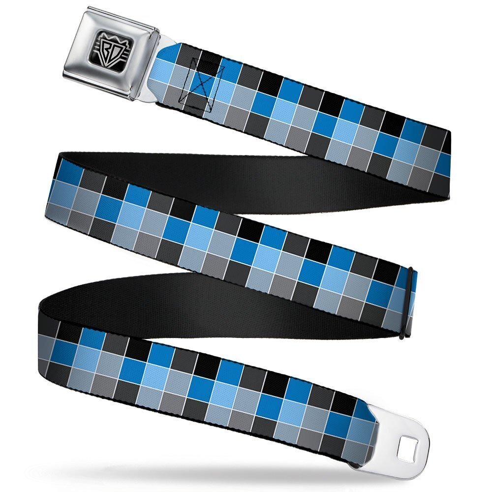 3839 Seatbelt Belt - Checker Mosaic Blue - 1.5" Wide - 24-38 Inches in